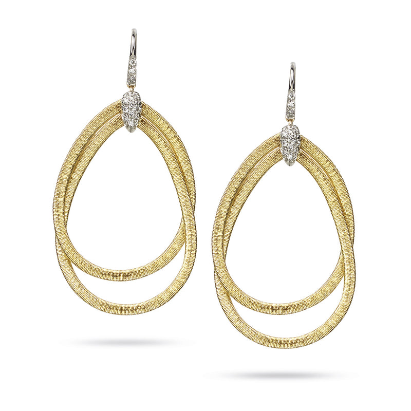 Marco Bicego Cairo 18ct Yellow and White Gold Diamond Drop Earrings