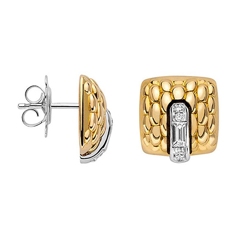 Fope Essentials 18ct Yellow and White Gold Diamond Earrings