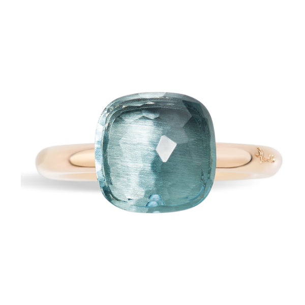 Pomellato Nudo Classic 18ct Rose and White Gold Blue Topaz Ring