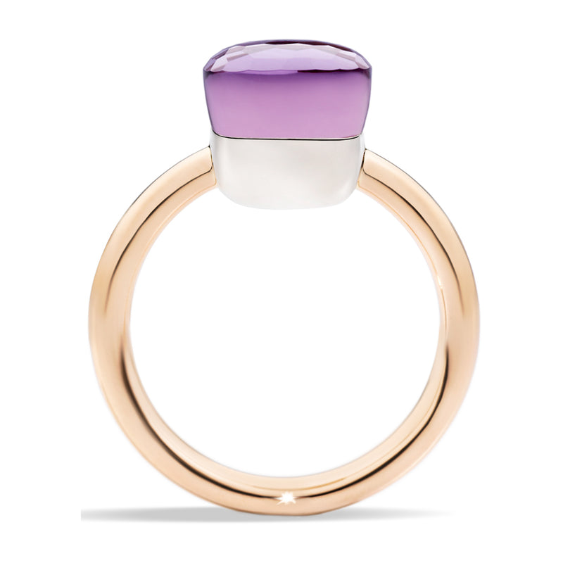Pomellato Nudo Petit 18ct Rose and White Gold Amethyst Ring
