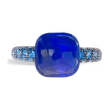 Pomellato Nudo Classic 18ct Rose and White Gold London Blue Topaz and Lapis Ring