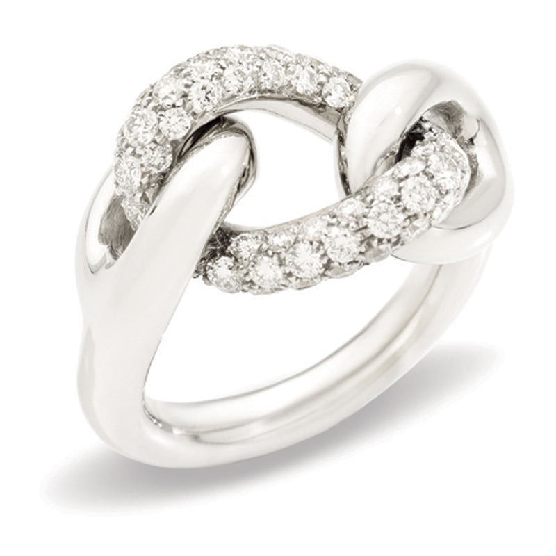 Pomellato Catene 18ct White Gold Diamond Ring