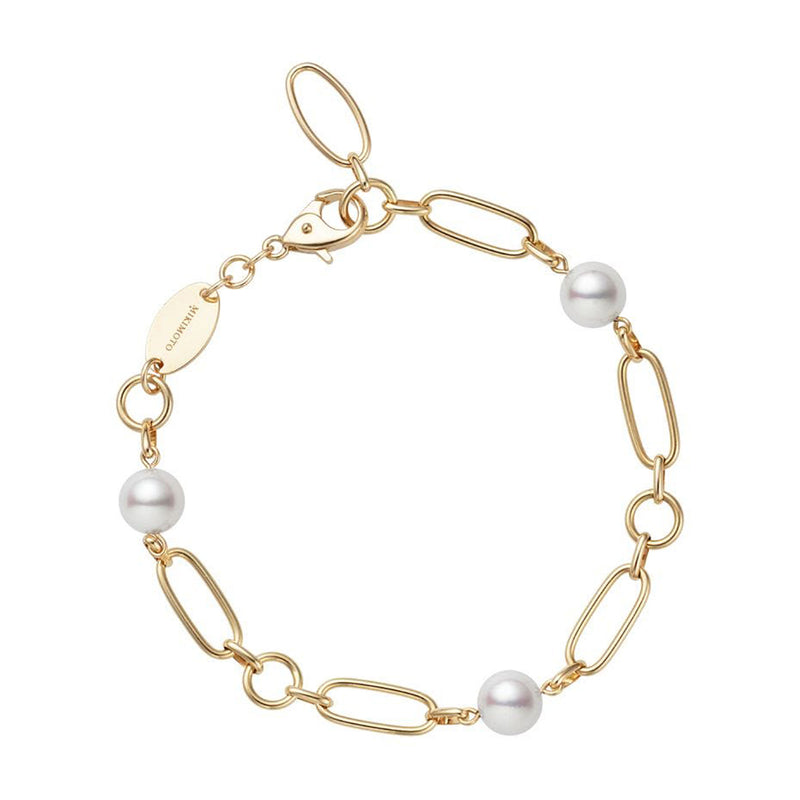 Mikimoto M Code 18ct Yellow Gold Akoya Cultured Pearl Bracelet