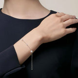 Mikimoto Pearl Chain 18ct White Gold Akoya Cultured Pearl and Diamond Bracelet