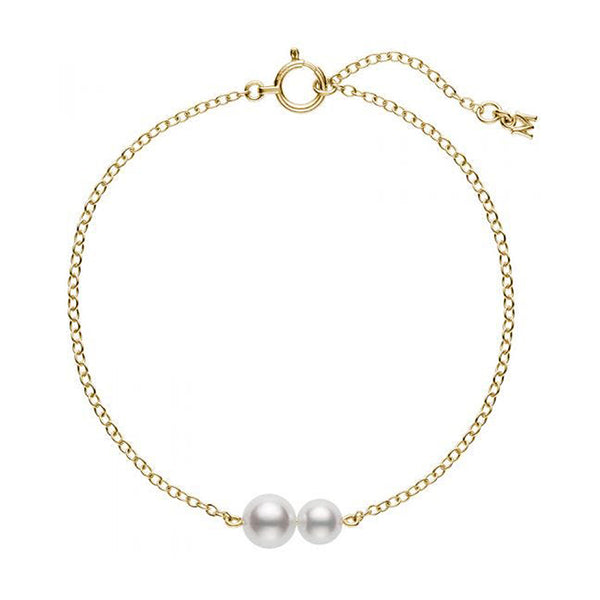 Mikimoto Pearl Chain 18ct Yellow Gold Akoya Cultured Pearl Bracelet