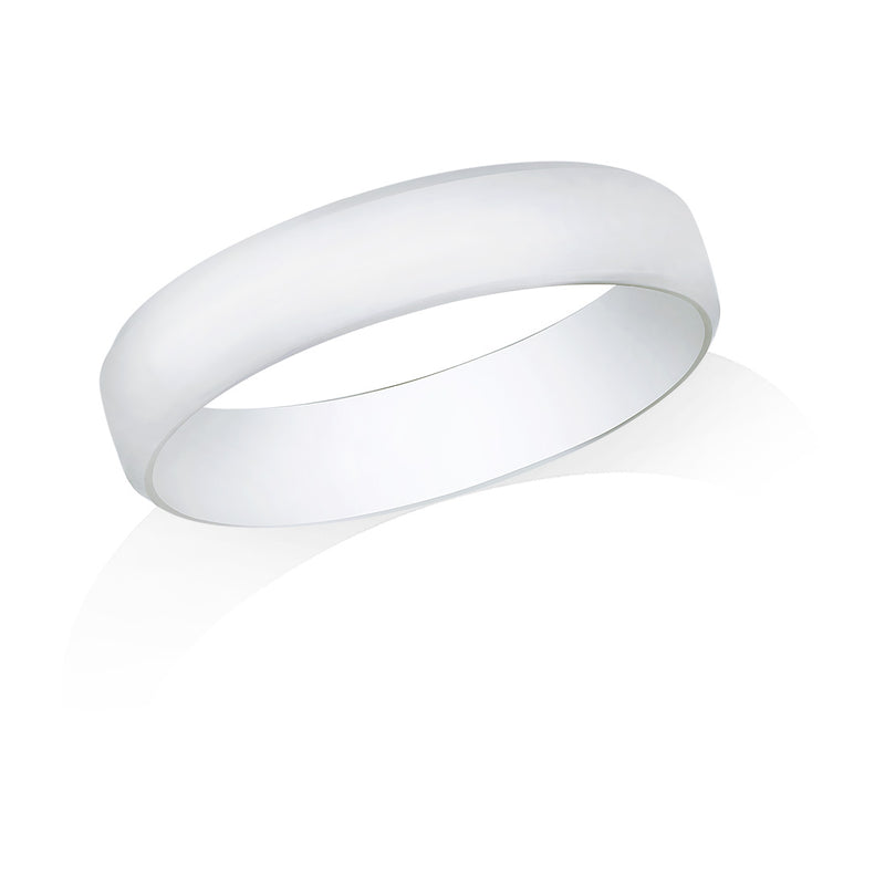 Platinum Polished Bevelled Edge Flat Court Wedding Ring