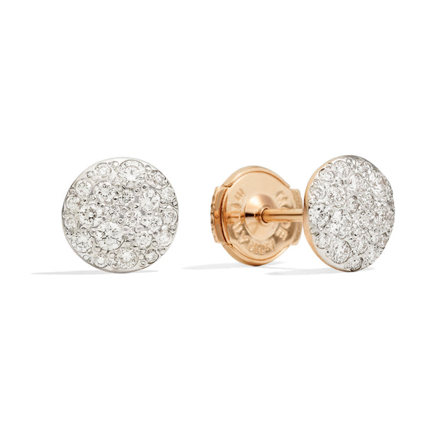 Pomellato Sabbia 18ct Rose Gold Diamond Stud Earrings