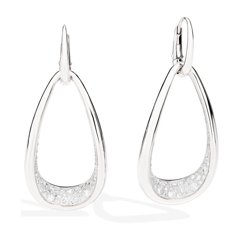 Pomellato Fantina 18ct White Gold Diamond Drop Earrings