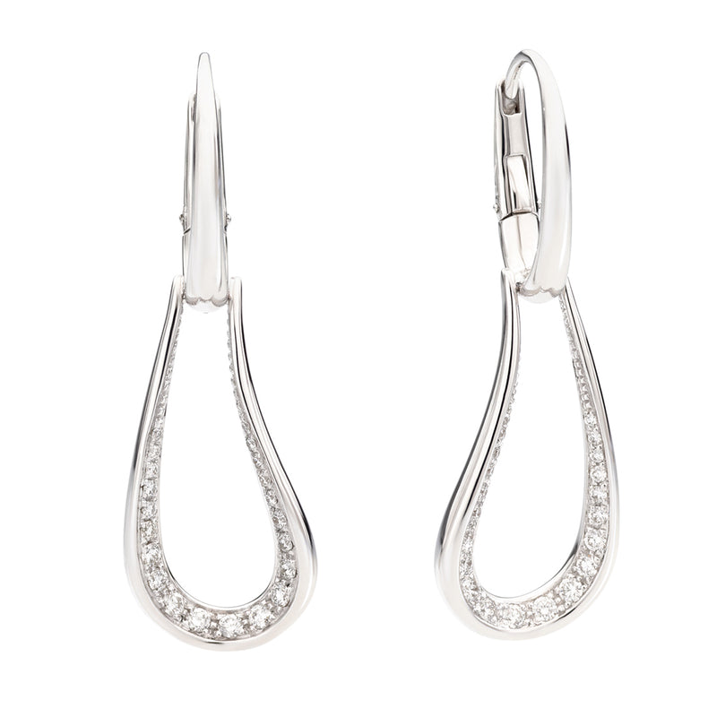 Pomellato Fantina 18ct White Gold Diamond Drop Earrings