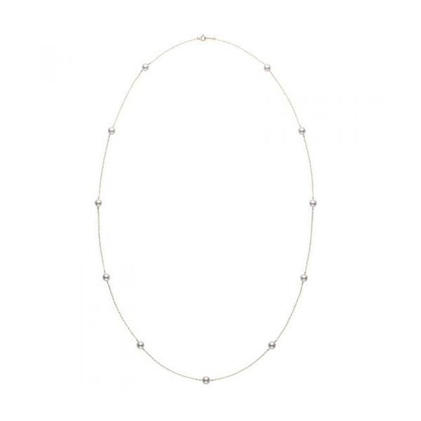Mikimoto Pearl Chain 18ct Yellow Gold Akoya Cultured Pearl Necklace