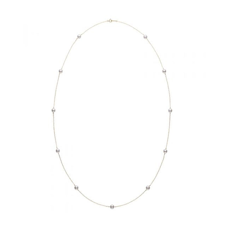 Mikimoto Pearl Chain 18ct Yellow Gold Akoya Cultured Pearl Necklace