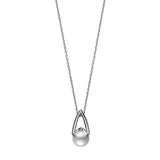 Mikimoto M Collection 18ct White Gold Akoya Cultured Pearl and Diamond Pendant and Chain