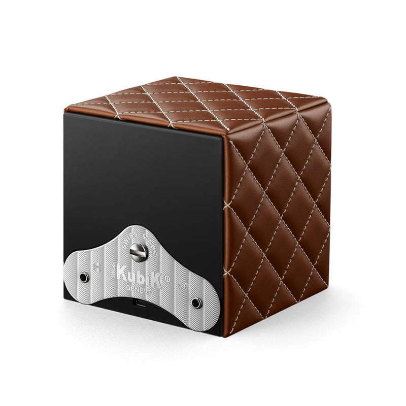 SwissKubik Masterbox Cognac Quilted Leather Watch Winder