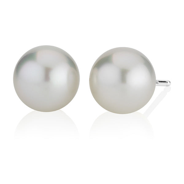 18ct White Gold South Sea Cultured Pearl Stud Earrings