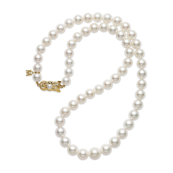 Mikimoto Classic 18ct Yellow Gold Akoya Cultured Pearl Single Strand Necklace